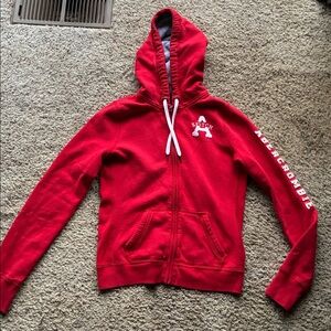 Y2K Abercrombie Hoodie Letter A Varsity Spellout Arm Full Zip Large